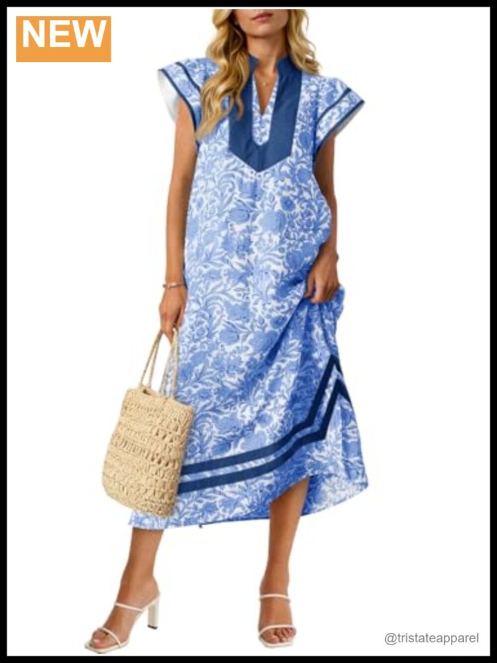 Women Floral Maxi Dress V Neck Short Sleeve Boho Beach Summer Casual